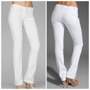 7 For All Mankind Straight Leg Clean White Jeans